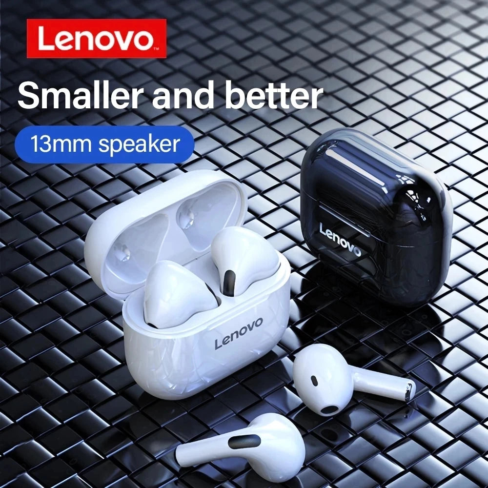 Lenovo Auricular Inalámbrico TWS Audífonos Originales, Bluetooth, Control Táctil, Cascos Deportivos, Estéreo, Accesorio para Teléfono Android, LP40.