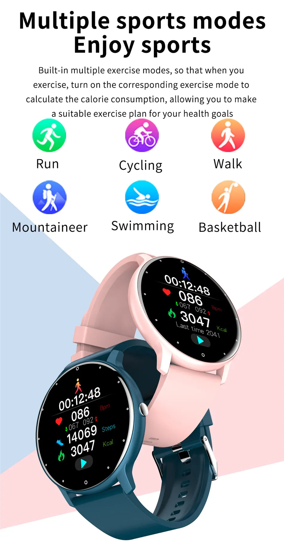 LIGE-Reloj deportivo inteligente para hombres y mujeres, Android e iOS.