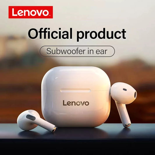 Lenovo Auricular Inalámbrico TWS Audífonos Originales, Bluetooth, Control Táctil, Cascos Deportivos, Estéreo, Accesorio para Teléfono Android, LP40.